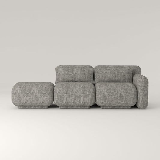 Dante Sofá Modular - Tres Módulos - Módulo Brazo Derecho + Intermedio + Pouf