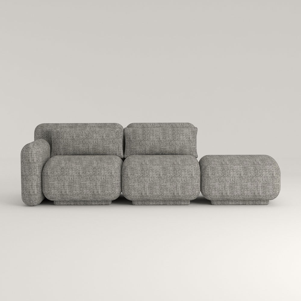 Dante Sofá Modular - Tres Módulos - Módulo Brazo Izquierdo + Intermedio + Pouf