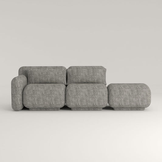Dante Sofá Modular - Tres Módulos - Módulo Brazo Izquierdo + Intermedio + Pouf