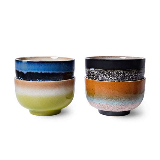 70s ceramics: Set de bowls "Groovy" (juego de 4 unidades)