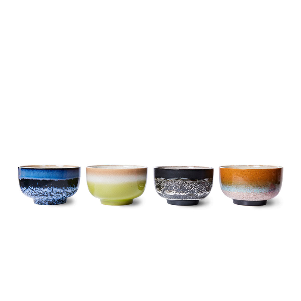 70s ceramics: Set de bowls "Groovy" (juego de 4 unidades)