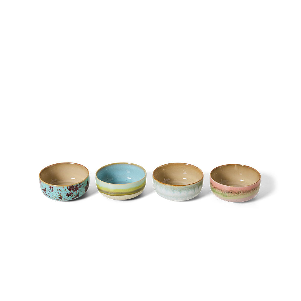 70´s ceramics, - Set de 4 Bowls - Impresión