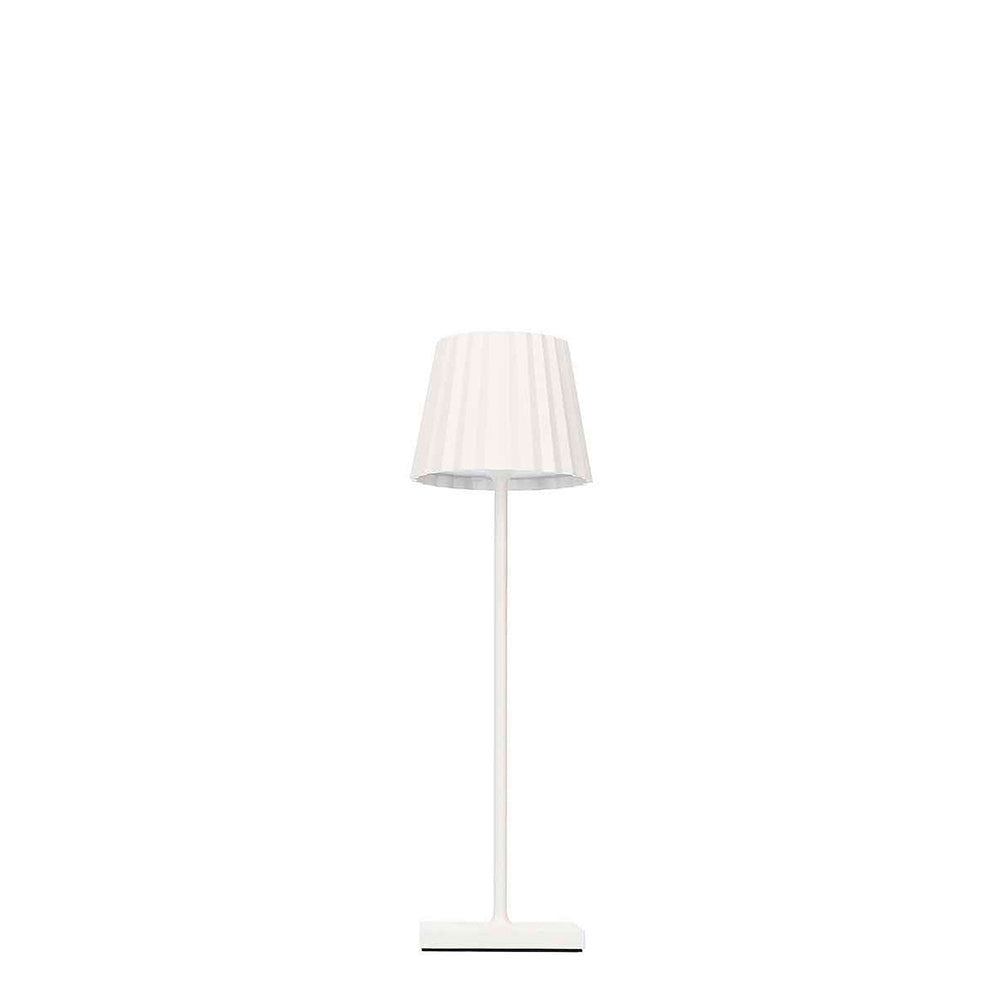 Lámpara de mesa en aluminio blanco Shift Plisse