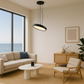 Lámpara colgante de aluminio led negra Cannes