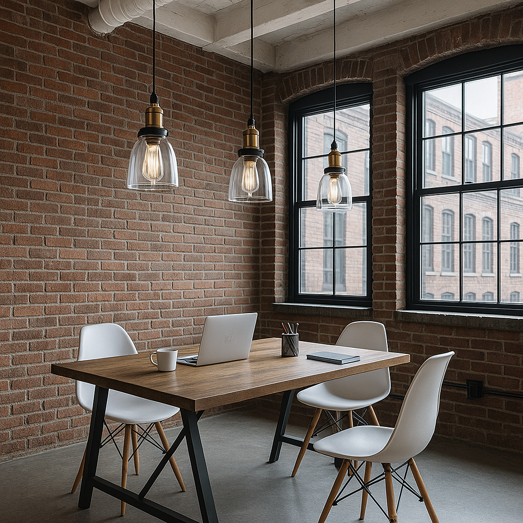 Lámpara colgante de vidrio con detalles en metal Brooklyn Bell