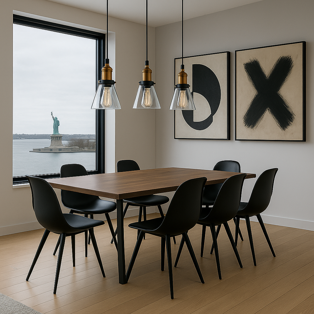 Lámpara colgante de vidrio con detalles en metal Brooklyn Conic