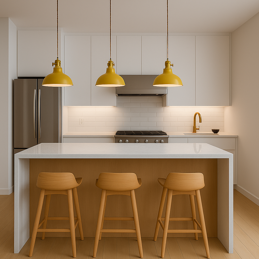 Lámpara colgante metálica amarilla Colors 1