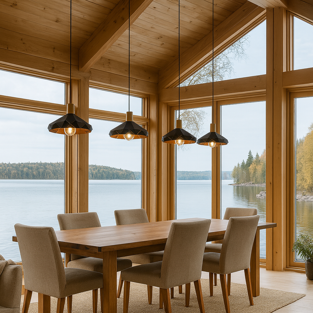 Lámpara colgante metálica negra Origami II