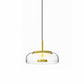 Lámpara colgante led de aluminio y vidrio color dorado Alsacia