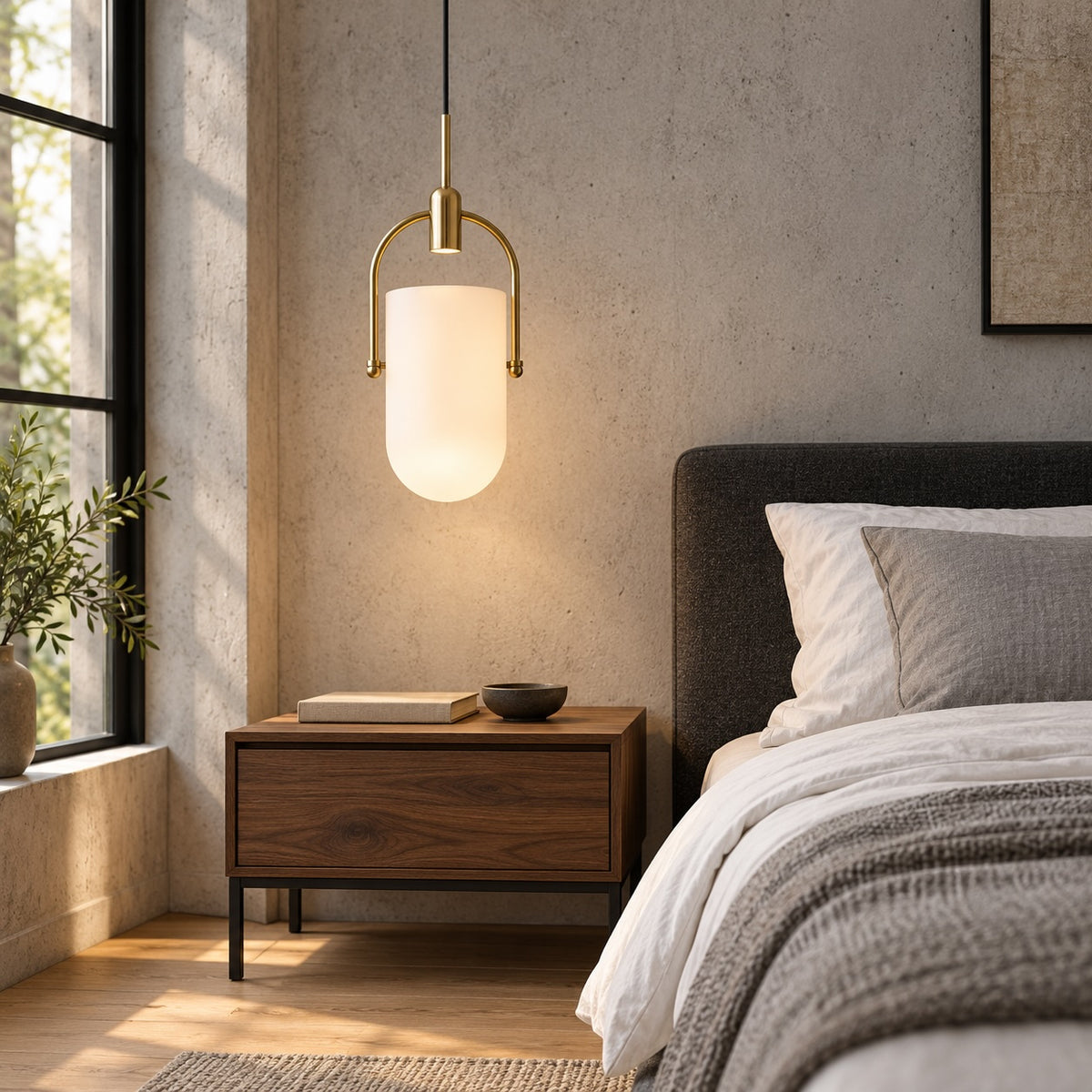 Lámpara colgante led de vidrio Melasti