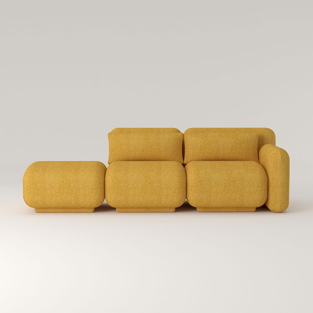 Dante Sofá Modular - Tres Módulos - Módulo Brazo Derecho + Intermedio + Pouf