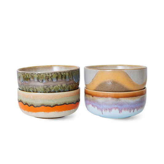 70s ceramics: Set de bowls "Reef" (juego de 4 unidades)