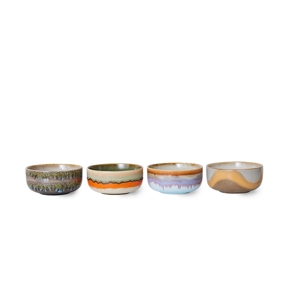 70s ceramics: Set de bowls "Reef" (juego de 4 unidades)