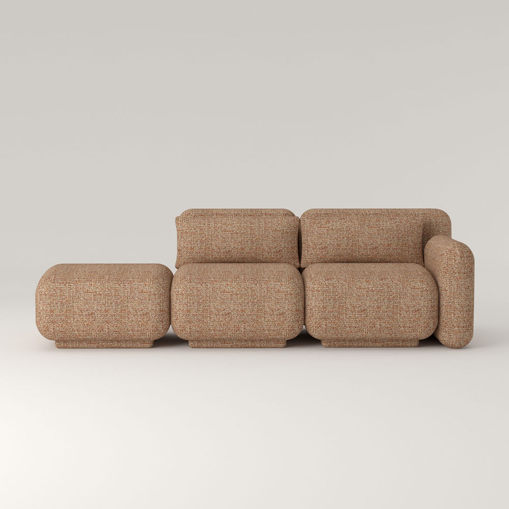 Dante Sofá Modular - Tres Módulos - Módulo Brazo Derecho + Intermedio + Pouf