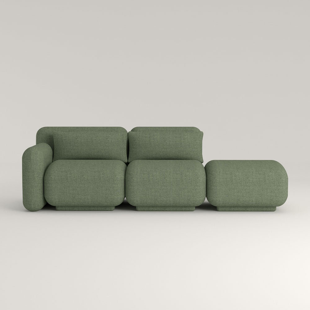 Dante Sofá Modular - Tres Módulos - Módulo Brazo Izquierdo + Intermedio + Pouf