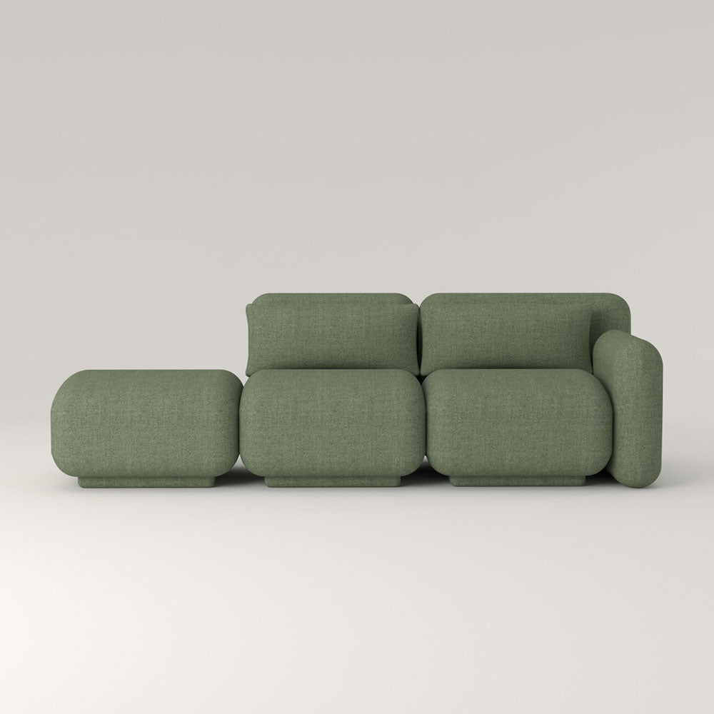 Dante Sofá Modular - Tres Módulos - Módulo Brazo Derecho + Intermedio + Pouf