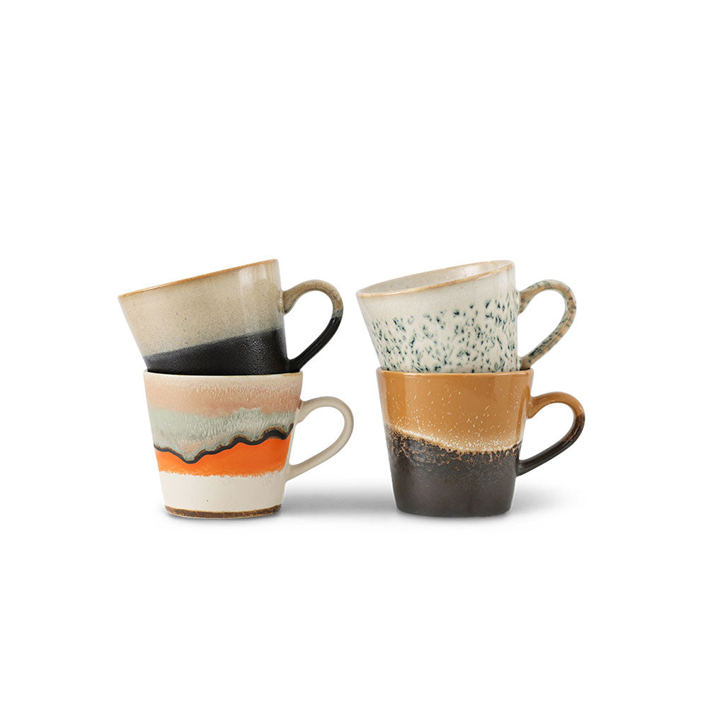 70s ceramics: Tazas de Café, "Verve" (juego de 4 unidades)