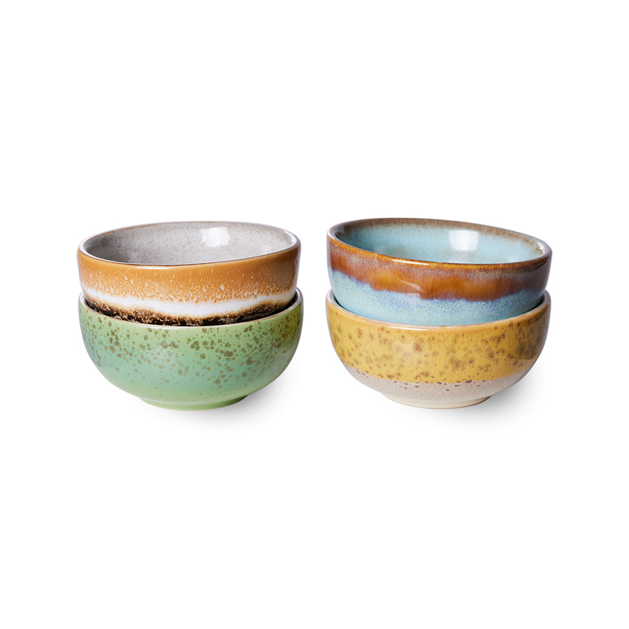 70s ceramics: Set de bowls XS "Castor" (juego de 4 unidades)
