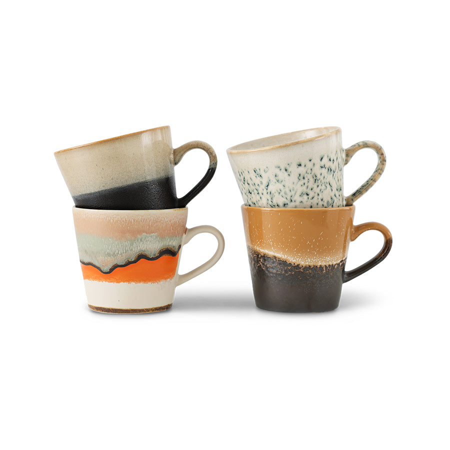 70s ceramics: Tazas de Café, "Verve" (juego de 4 unidades)