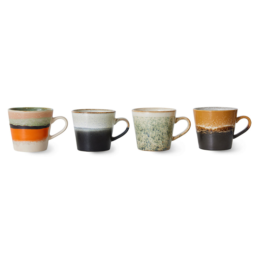 70s ceramics: Tazas de Café, "Verve" (juego de 4 unidades)