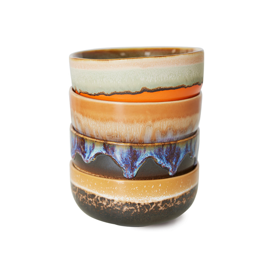 70s ceramics: Set de bowls "Crystal" (juego de 4 unidades)