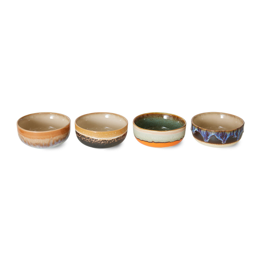 70s ceramics: Set de bowls "Crystal" (juego de 4 unidades)