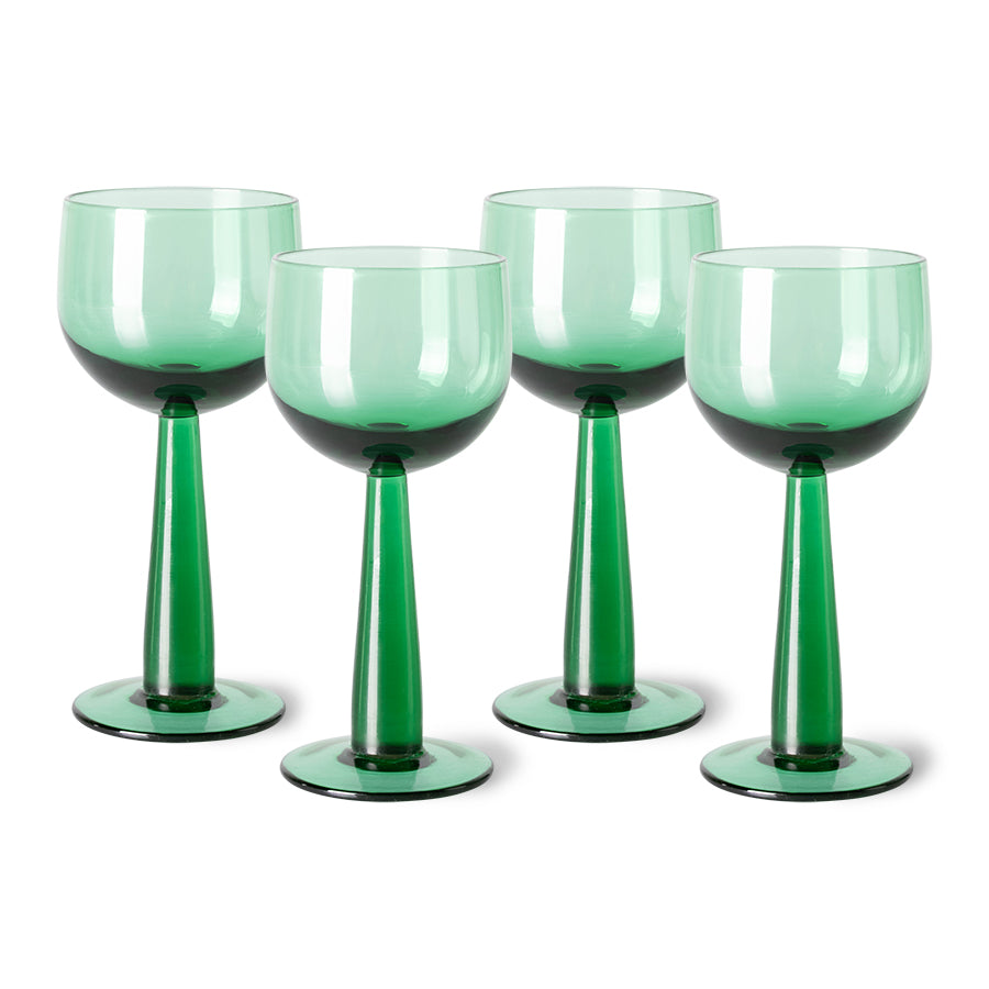 Colección Esmeraldas: copa de vino alta "Verde helecho" (juego de 4 unidades)