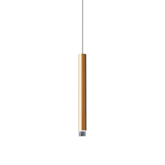 Lámpara colgante led de vidrio y aluminio dorado Beam Light 1 Barra