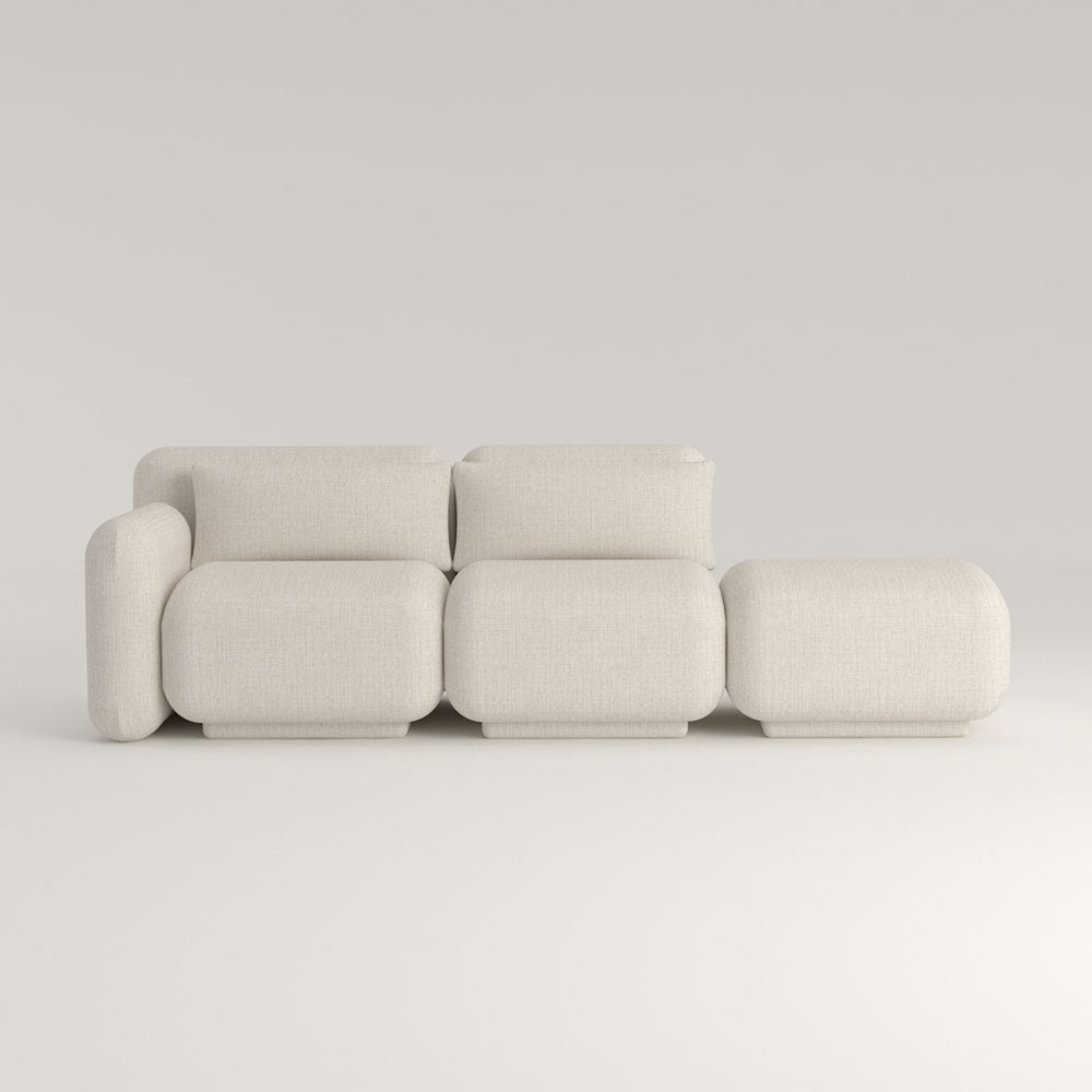 Dante Sofá Modular - Tres Módulos - Módulo Brazo Izquierdo + Intermedio + Pouf