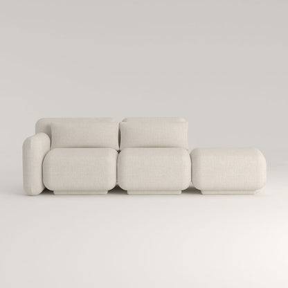 Dante Sofá Modular - Tres Módulos - Módulo Brazo Izquierdo + Intermedio + Pouf