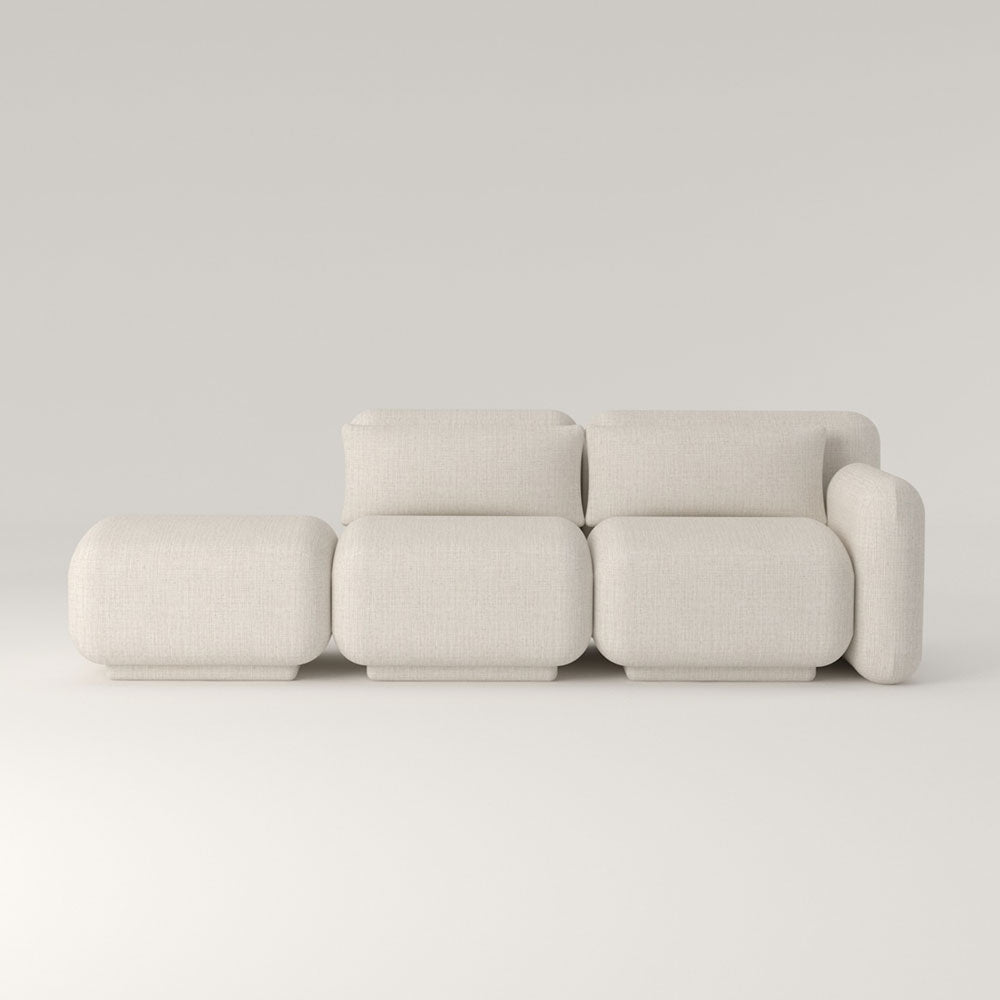 Dante Sofá Modular - Tres Módulos - Módulo Brazo Derecho + Intermedio + Pouf