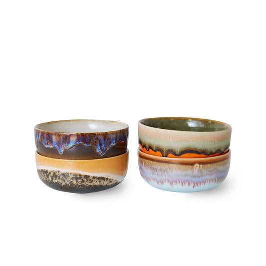70s ceramics: Set de bowls "Crystal" (juego de 4 unidades)
