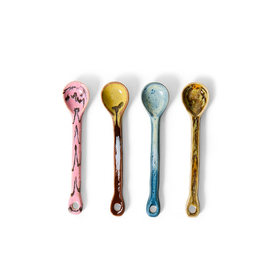 70´s ceramics - Set de 4 Cucharas de cerámica  - Sketch