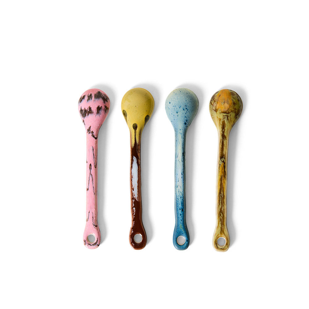 70´s ceramics - Set de 4 Cucharas de cerámica  - Sketch