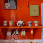 70s ceramics, Set de 4 Tazas de café, "Deco"