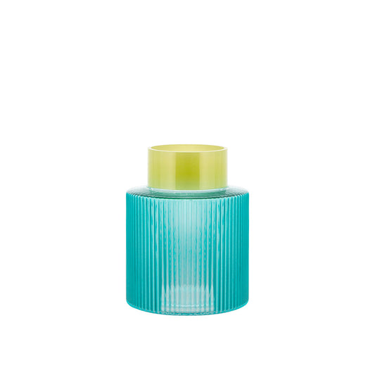 Jarrón de cristal Groove 'azul'