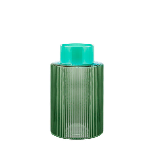 Jarrón de cristal Groove 'verde'