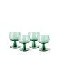 Colección Esmeraldas: copa de vino baja "Verde helecho" (juego de 4 unidades)
