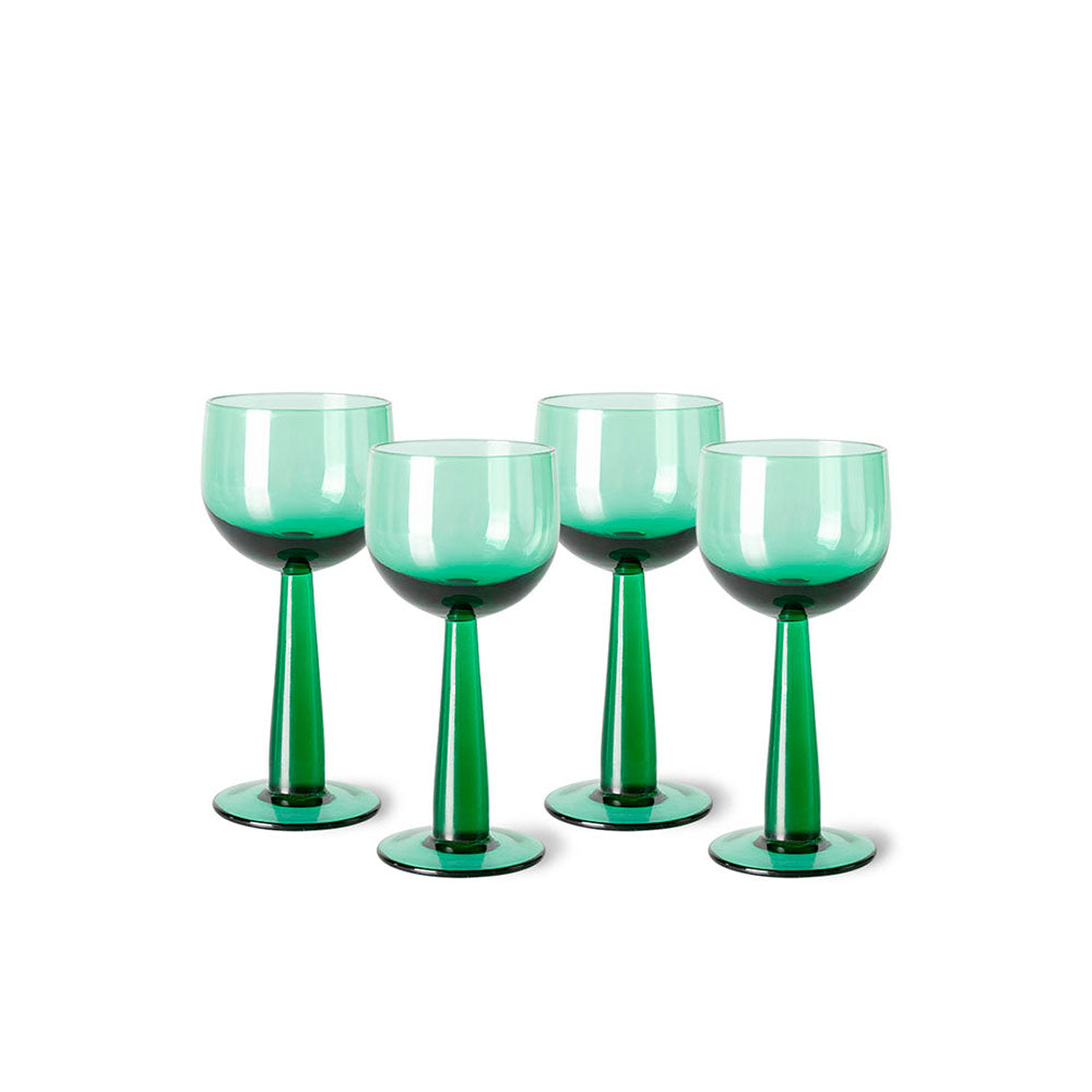 Colección Esmeraldas: copa de vino alta "Verde helecho" (juego de 4 unidades)