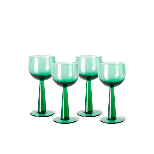 Colección Esmeraldas: copa de vino alta "Verde helecho" (juego de 4 unidades)