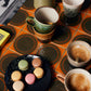 70s ceramics: Set de platos postre "Stars" (juego de 2 unidades)