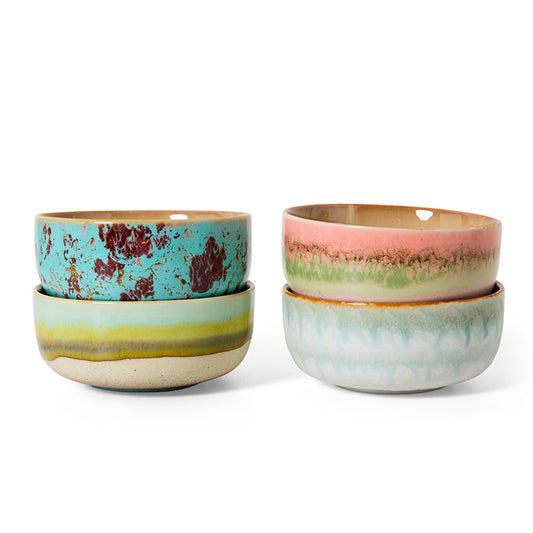 70´s ceramics, - Set de 4 Bowls - Impresión