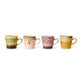 70s ceramics: Tazas de Café, "Radiant" (juego de 4 unidades)