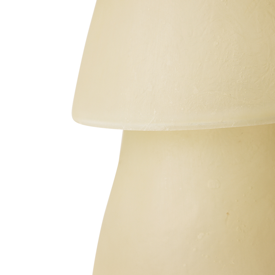 Lámpara de mesa de fibra de vidrio crema