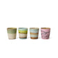 70s ceramics, Set de 4 Tazas de café, "Pop"