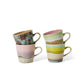 70s ceramics, Set de 4 Tazas de café, "Rococo"
