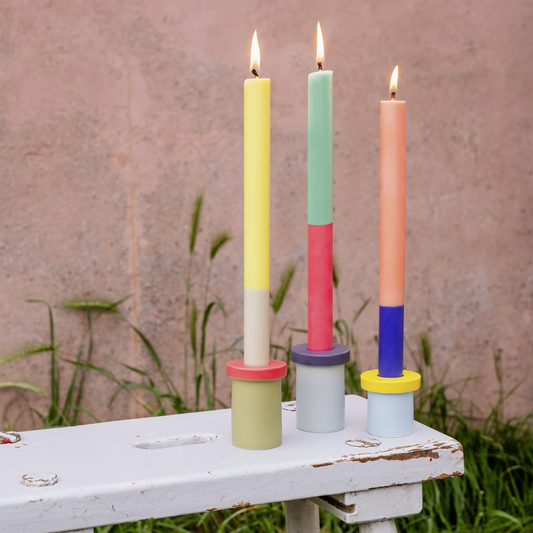 Juego de velas cónicas Ibiza