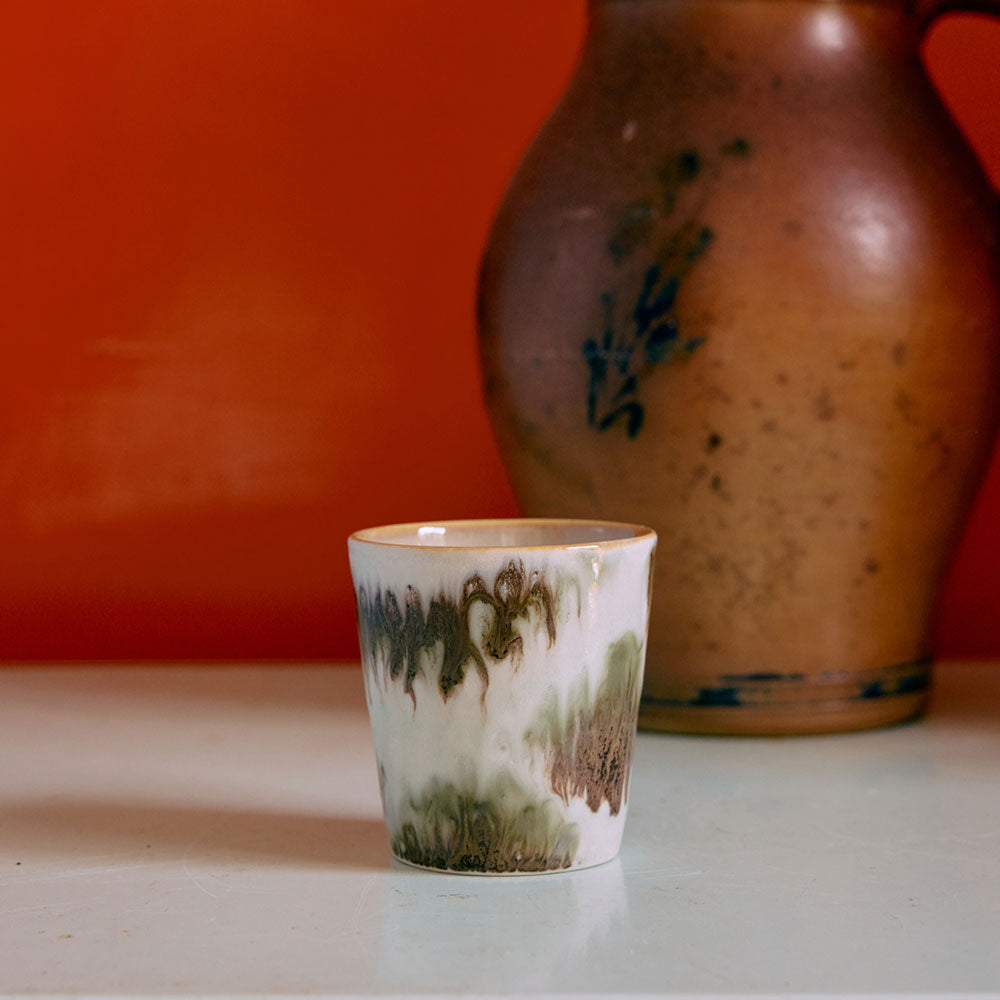 70s ceramics, Set de 4 Tazas de café, "Surreal"