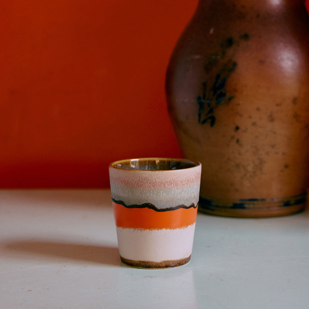 70s ceramics, Set de 4 Tazas de café, "Surreal"