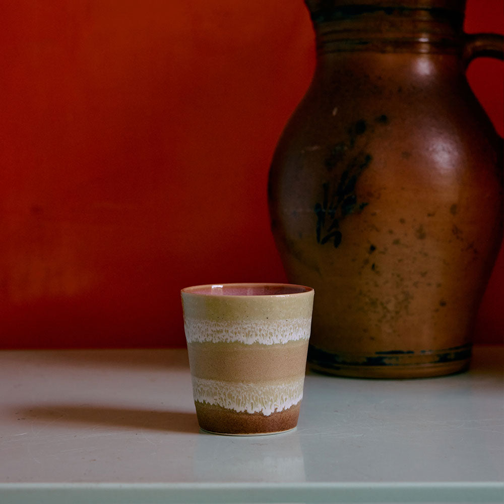 70s ceramics, Set de 4 Tazas de café, "Surreal"